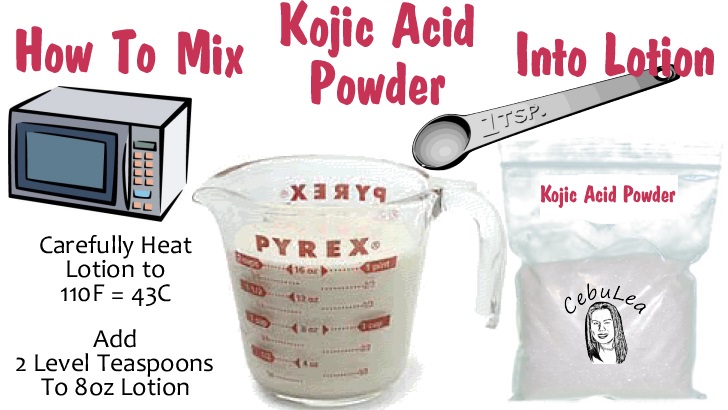 Mix kojic acid powder lotion